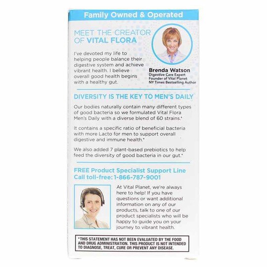 Vital Flora Men's Daily Probiotic + Prebiotics Shelf Stable, VTP